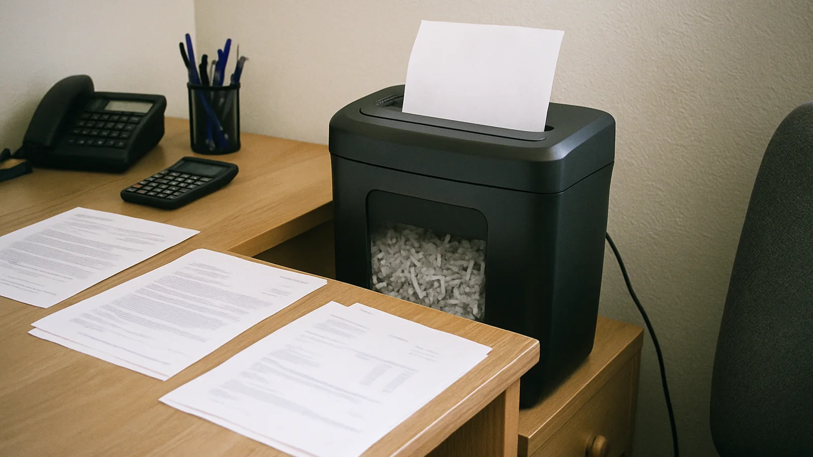 Home Office Shredder Setup for Bills and Personal Records